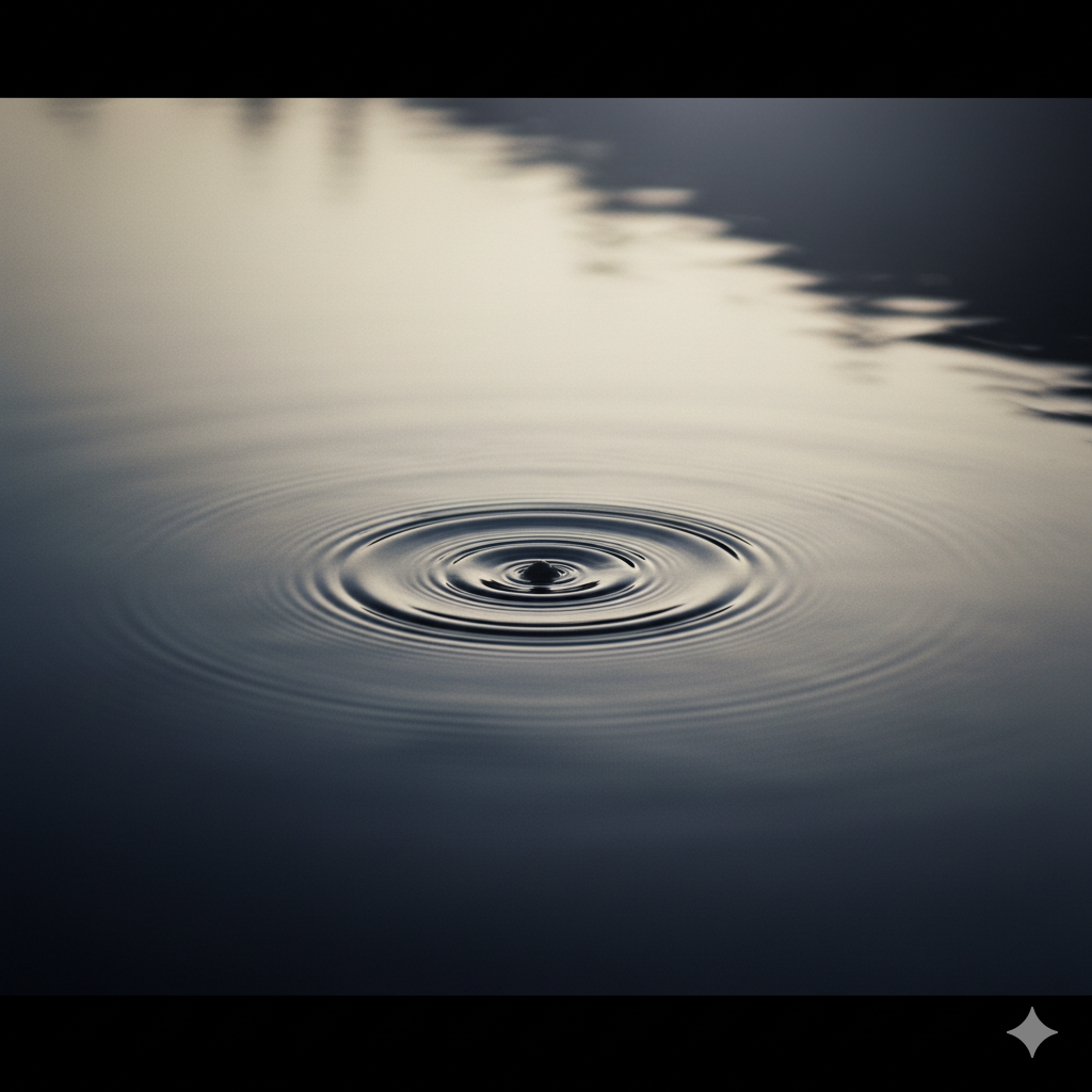 Ripples spreading gently across